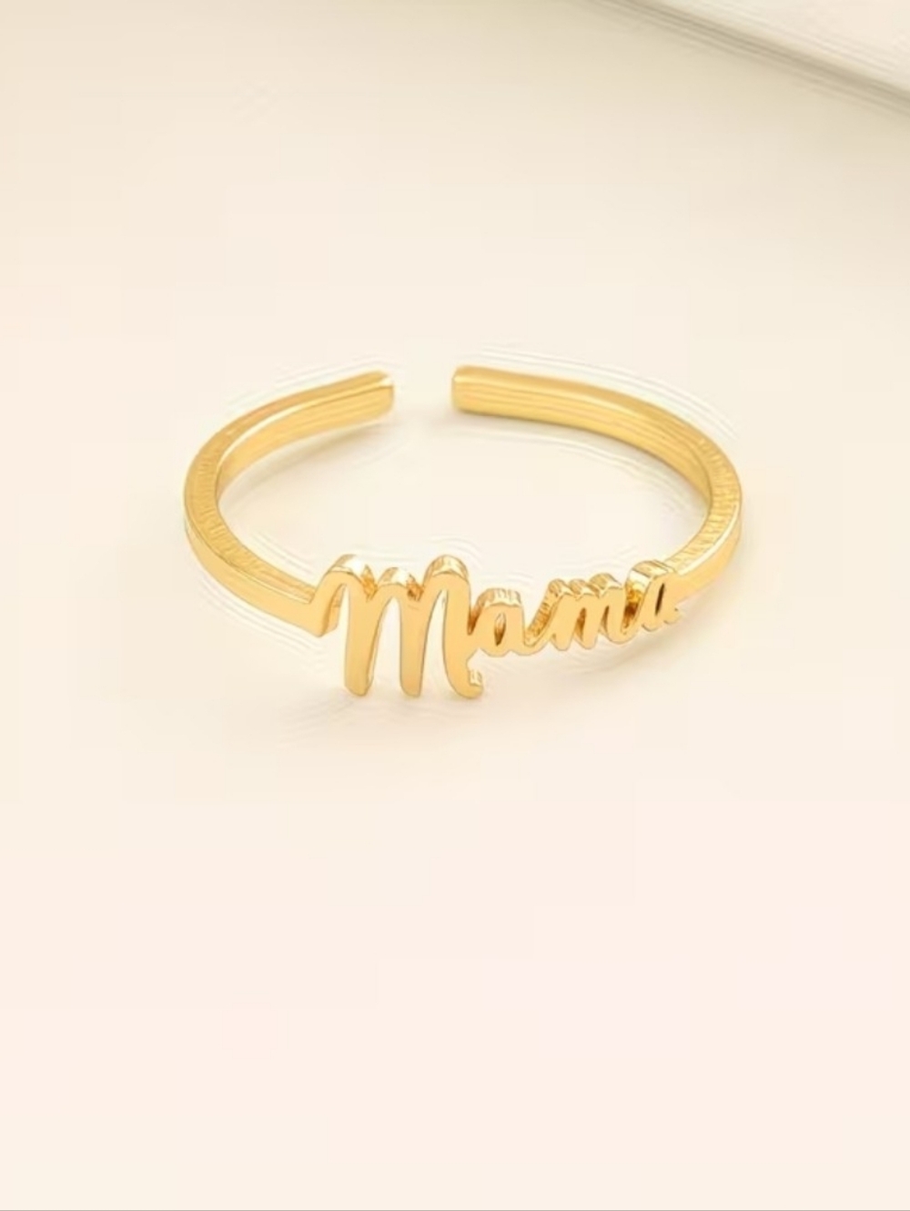Cute Gold Tone Adjustable Mama Ring